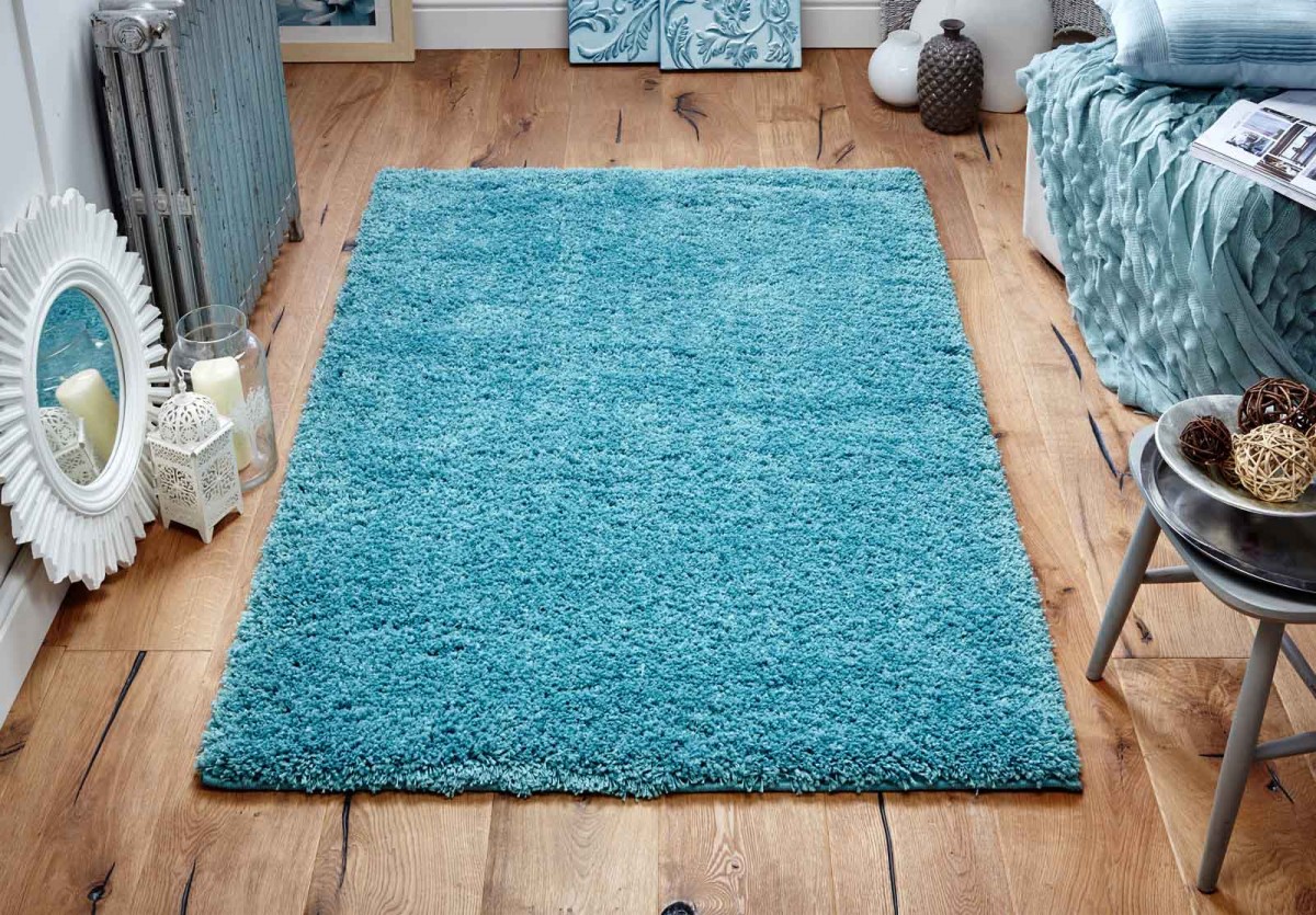 Teal Shaggy Rug