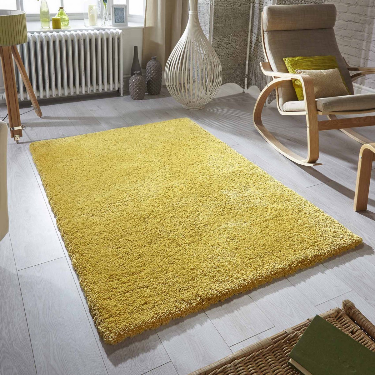 Supersoft Shaggy Mustard Yellow Rug